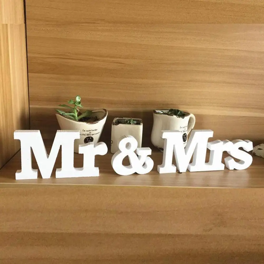 Новейший дизайн английские буквы Mr &amp Mrs Свадебные украшения подарок настольный