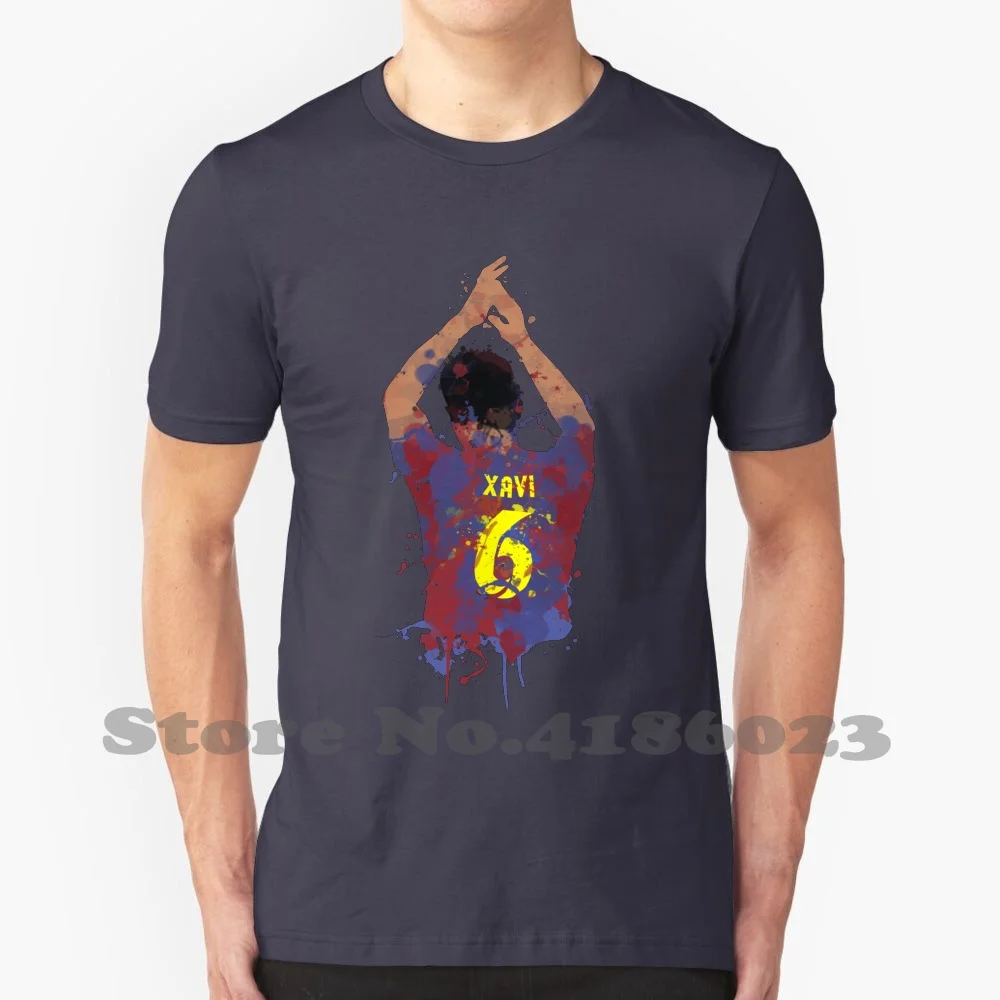 Футболка из 100% хлопка Xavi Legend Football Art испанская