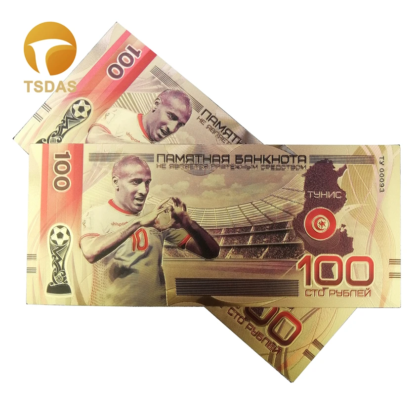 Russian Gold Colorful Banknotes 100 Rubles In 24k Plated Bank Notes Collection for Gifts | Дом и сад
