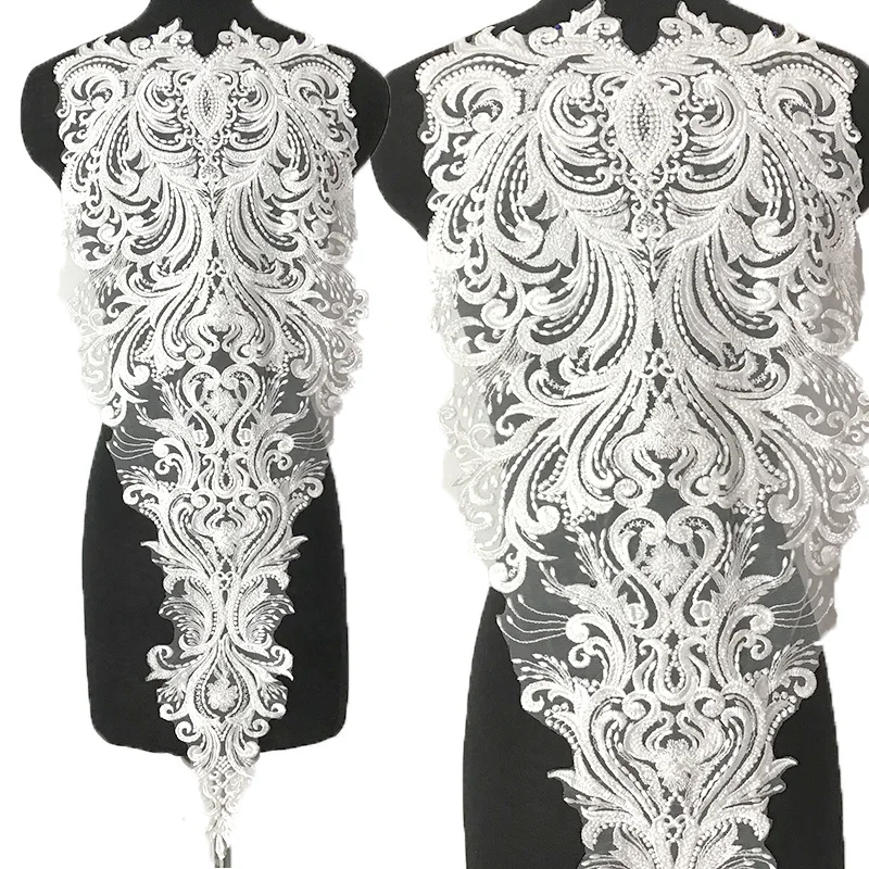 Вышитая бисером Кружевная аппликация в европейском стиле нашивка с цветами для