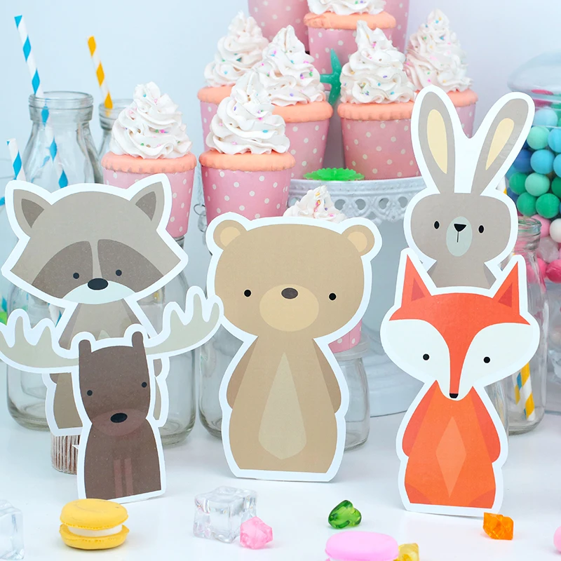 Woodland Animals Party  Paper Straw Box Candy Box Gift Box Cupcake Box Boy Kids Birthday Party Supplies Decoration Event Party