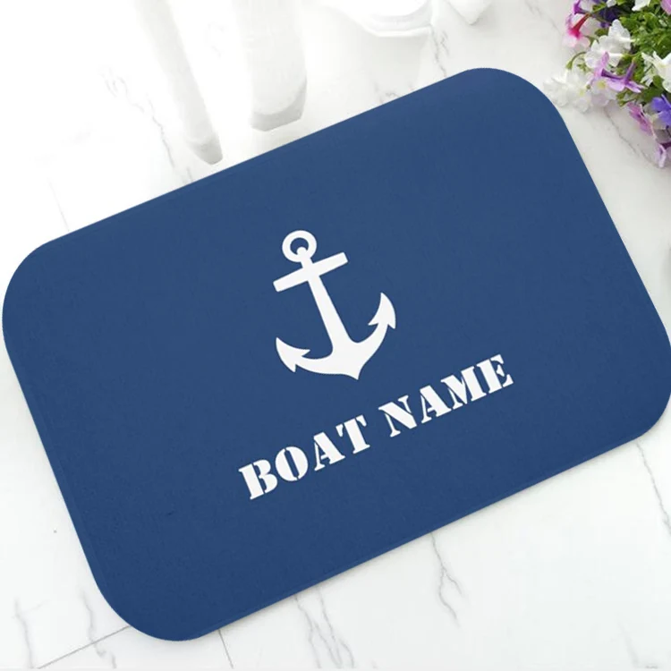 Anchor Note Name Шикарный морской якорь лодка темно-синие полосы персональный коврик Современный пользовательский ваша лодка имя резиновый Придверный коврик ковер Декор - Цвет: Anchor Note Name