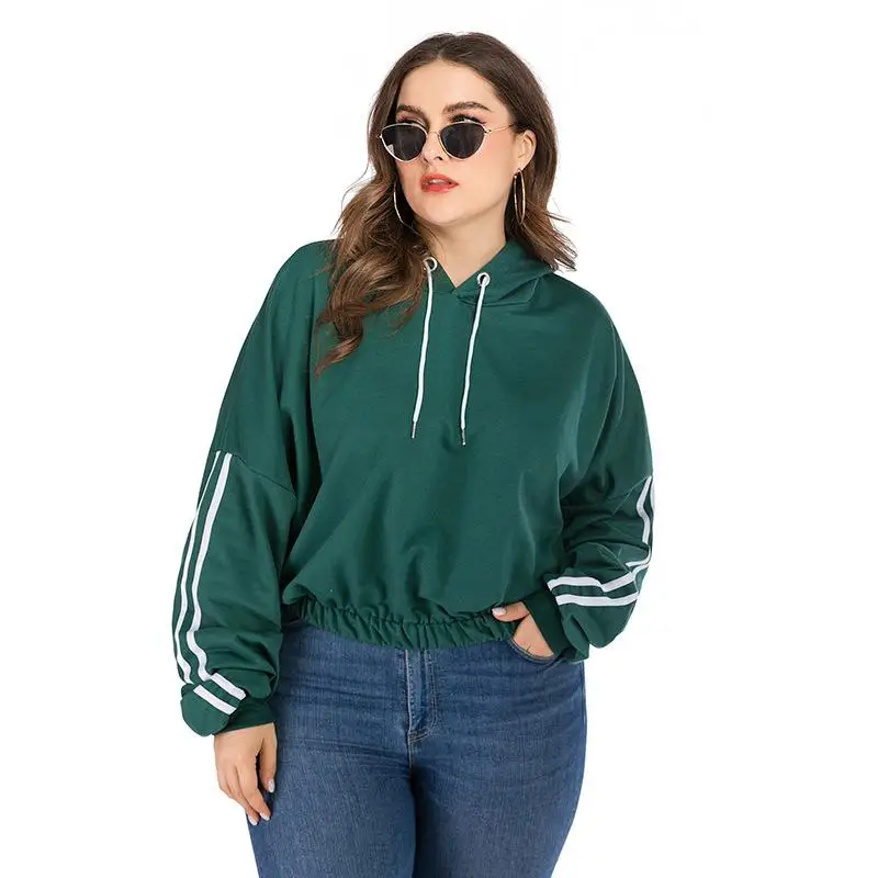 Осенне зимние женские толстовки размера плюс повседневные с капюшоном больших