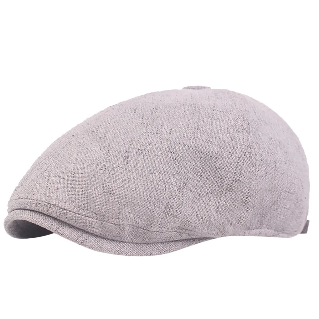 Хлопоковый берет для мужчин белая Повседневная плоская кепка мужская однотонная