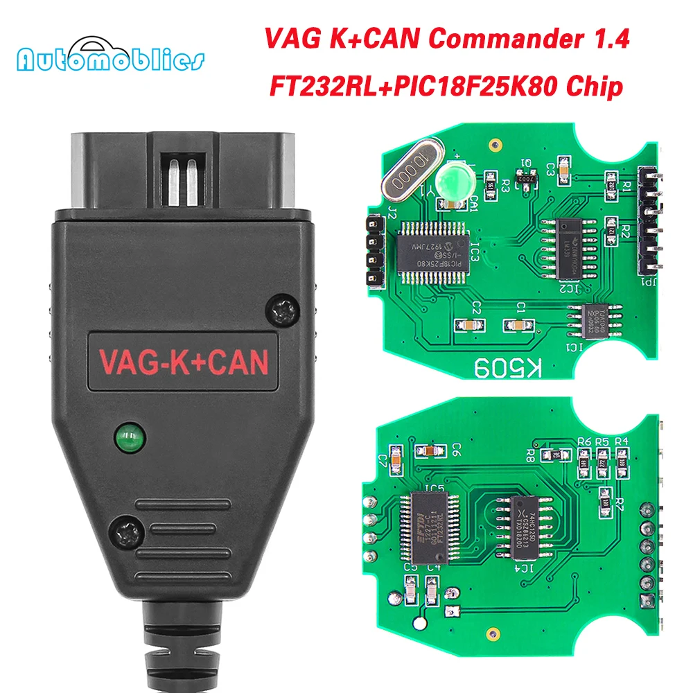 VAG K + CAN Can Commander 1 4 PIC18F25K80 FTDI OBD OBD2 автомобильный диагностический инструмент сканер