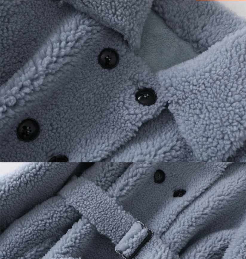

Fall winter women wool fur coat A shape button pocket sheep shearing girl warm fur coats lady long jacket overcoat R145
