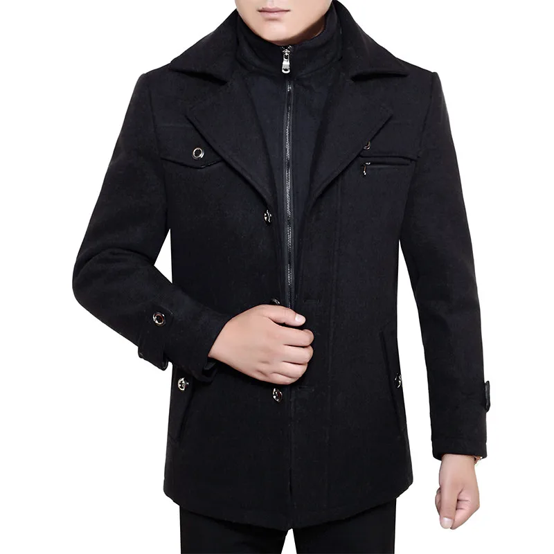 Мужское зимнее шерстяное пальто 2019 высокое качество Смарт Бизнес Стиль