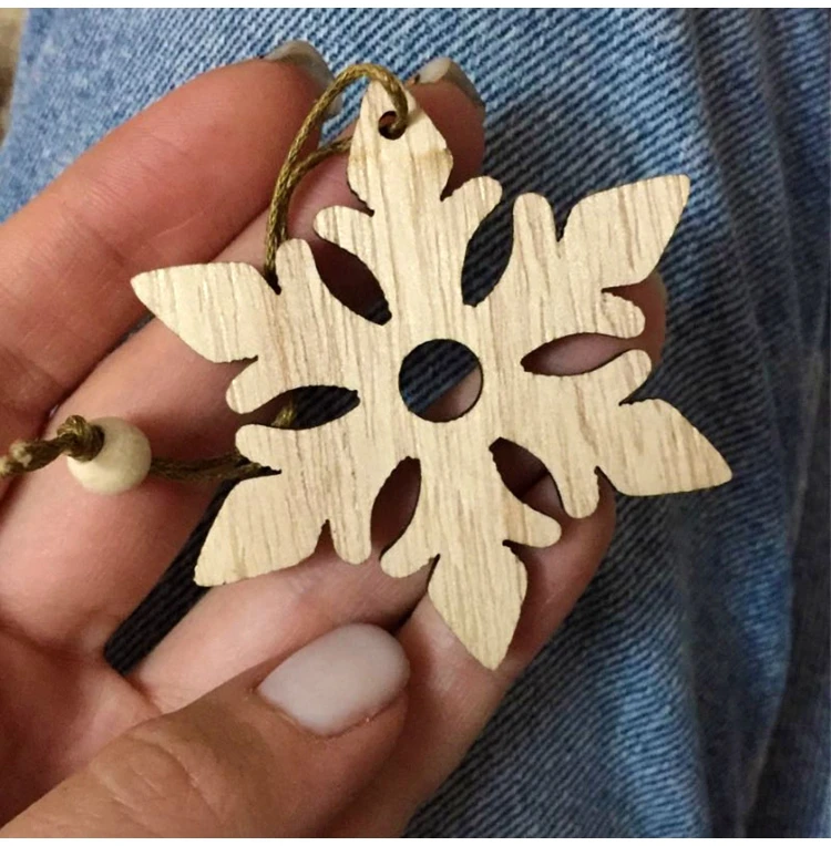 12 шт DIY Деревянные рождественские украшения для дома Ангел Снежинка шар лося дерево украшения Подвески счастливый год