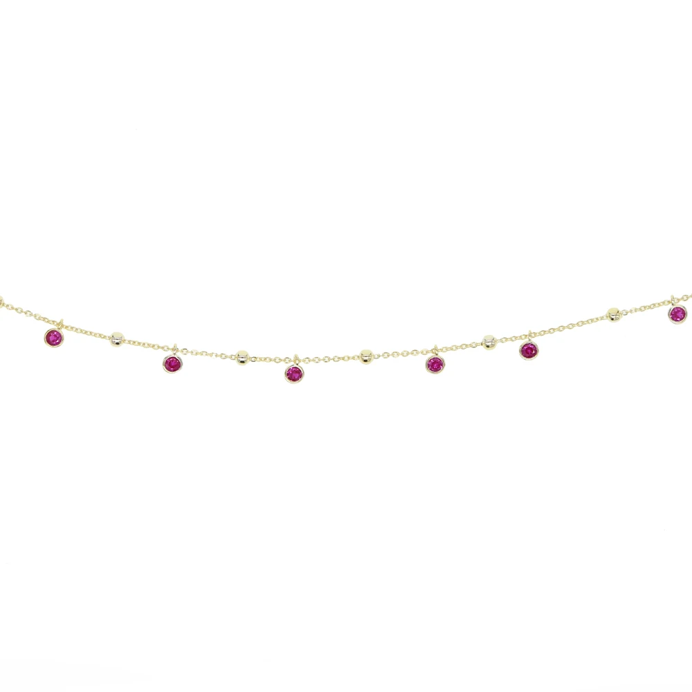 Браслеты на ногу женские амулетные украшения золотого цвета с крошечным красным