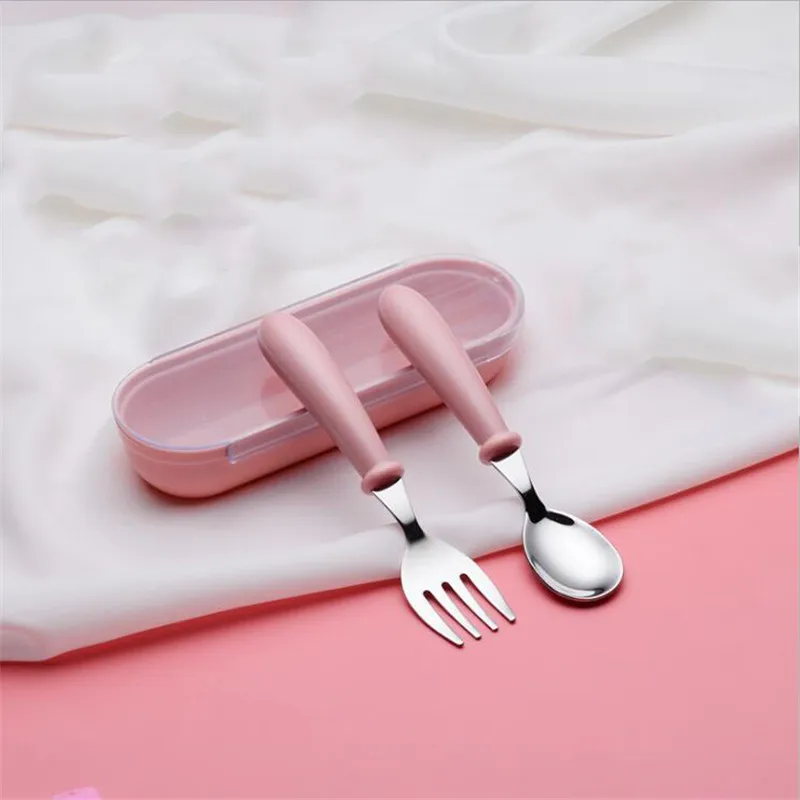 

Baby Gadgets Tableware Set Children Utensil Stainless Steel Toddler Dinnerware Cutlery Cartoon Infant Food Feeding Spoon Forks