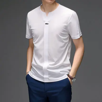

Men's short sleeve t-shirt summer trend handsome casual half sleeve 6922