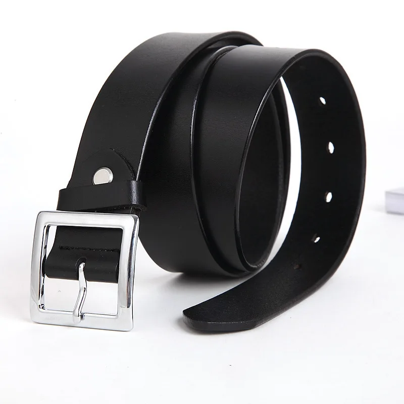 

new style Men/Women Genuine Leather Belt Unisex Luxury design Brand Metal Pin Buckle Vintage Belts high quality jeans Waistband