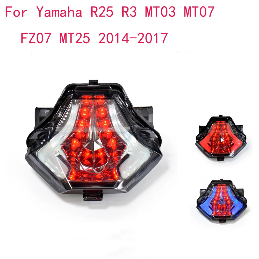 For Yamaha R3 R25 MT07 MT-07 MT 07 25 03 Rear Tail LED Running Flashing Lights Stop Brake Blinker Taillight Turn Signals Flasher