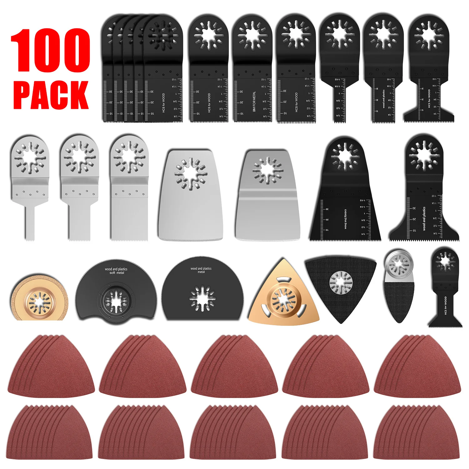 

100 pcs Oscillating Multi Tool Saw Blades For Renovator Power Tools as Fein Multimaster,Dremel,Electric tools Accessories