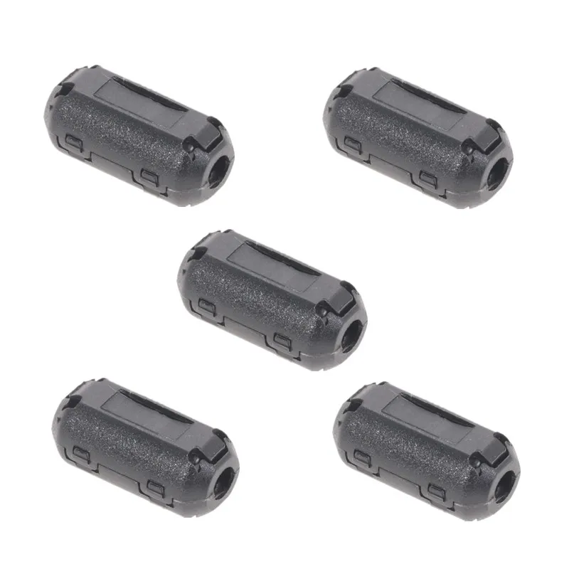 

5pcs 3.5MM Black Plastic Clip On EMI RFI Noise Suppressor Cable Ferrite Core Filters Removable
