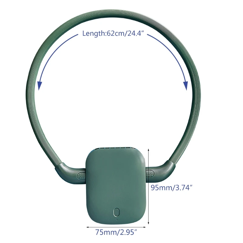 

Portable Hanging Neck Fan USB Rechargeable 3 Speed Settings Air Cooler Table Fan for Student Dormitory Home Office Use