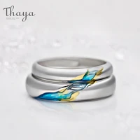 thaya s925 silver couple rings the%c2%a0other%c2%a0shore%c2%a0starry design rings for women men resizable symbol love wedding jewelry gifts
