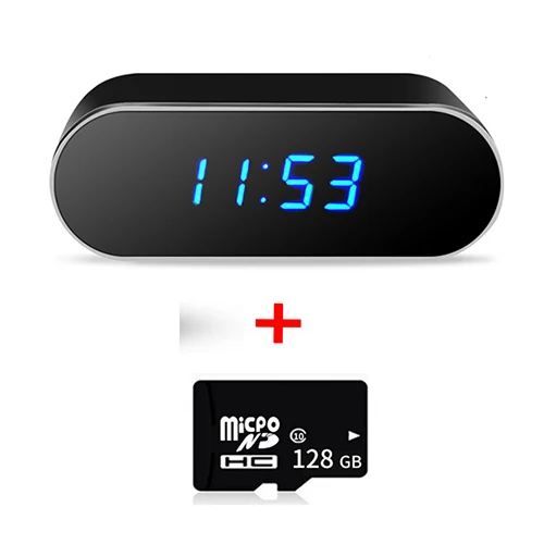 Black 128G card Мини Wi-Fi камера HD 1080P микро-видеокамера с будильником времени и дистанционным монитором, сеть ночного видения, умный мониторинг домашней безопасности - Цвет: Black 128G card
