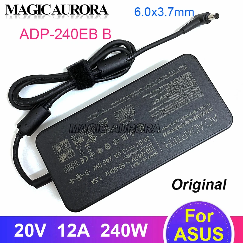 

Оригинальный блок питания для ноутбука ASUS ADP-240EB B 20V 12A 240W AC Adapter Charger ROG 15 GX550LXS RTX2080 6,0x3,7 мм