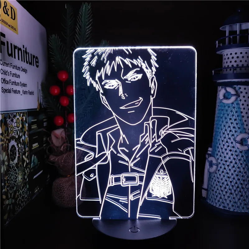 

Светодиодный ночник «атака на Титанов», 3D лампа в стиле джинс и Kirstein, декоративное освещение для спальни, милый неоновый светильник, s лампа