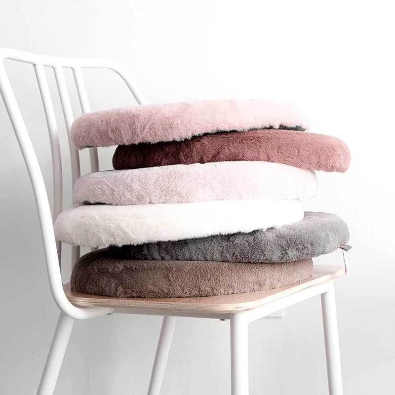 

Простая Скандинавская Подушка INS из кроличьего меха, утолщенная Подушка для стула, нескользящая зимняя теплая набедренная Подушка, домашни...
