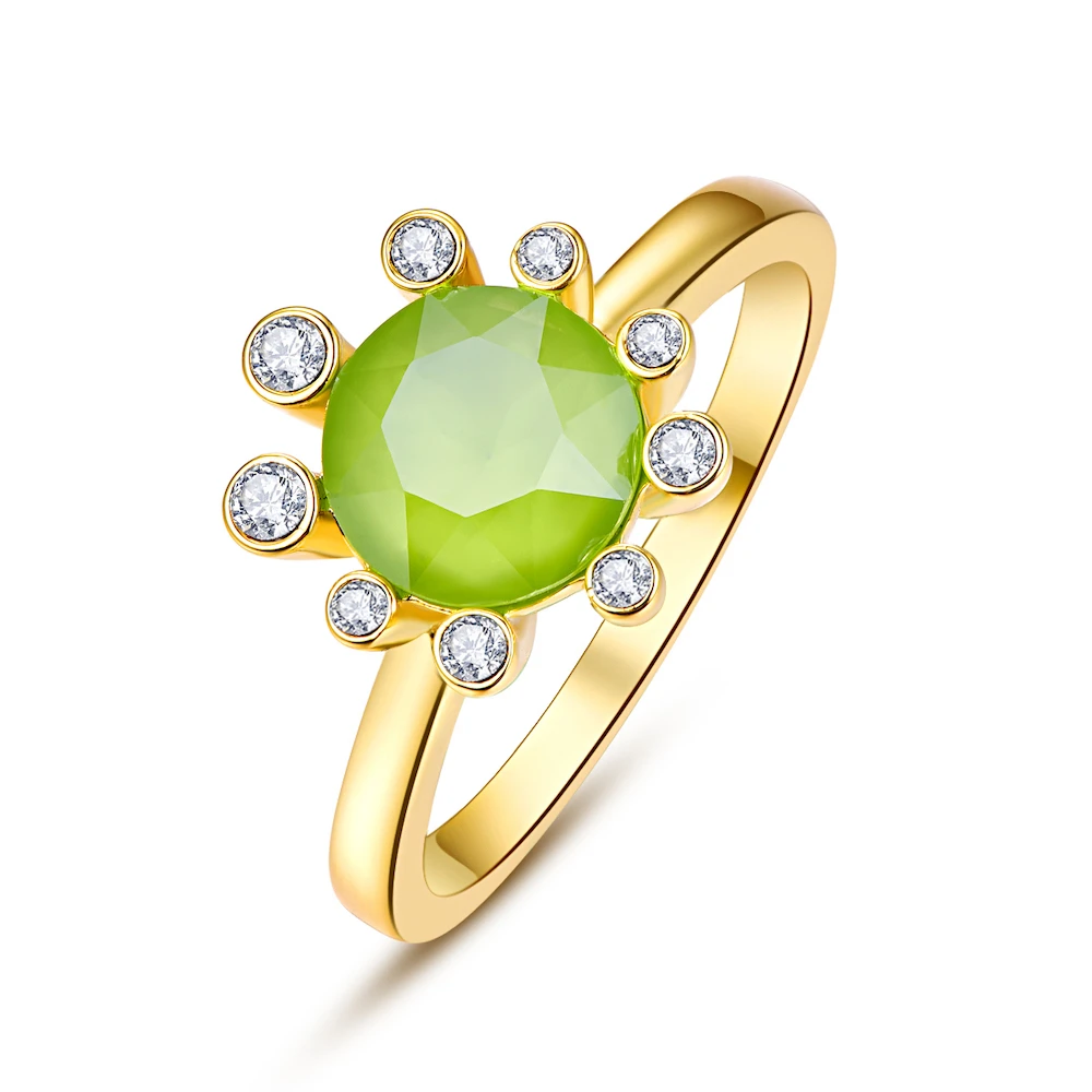 Кристаллы от Swarovski Glod цветные кольца Цветы для женщин элегантное кольцо Новая мода Роскошные женские кольца Свадебные украшения - Цвет основного камня: Crystal L125S