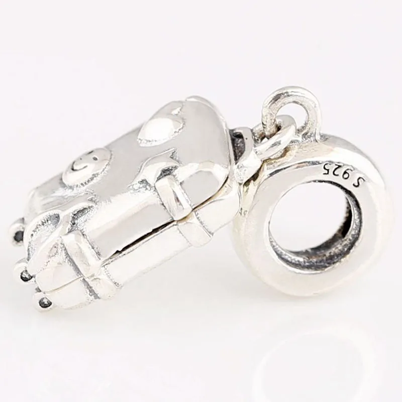 

100% 925 Sterling Silver Charm Fashion Luggage Pendant Fit Pandora Women Bracelet & Necklace Diy Jewelry