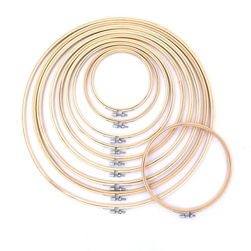 10-40cm mini wood embroidery cross stitch Bamboo hoop for kit ring embroidery hoop frame large sewing tools accessories decor