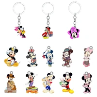 disney funny cute mickey mouse sweet minnie mouse epoxy resin keychain school bag pendant jewelry for boys girls keychain dsy81