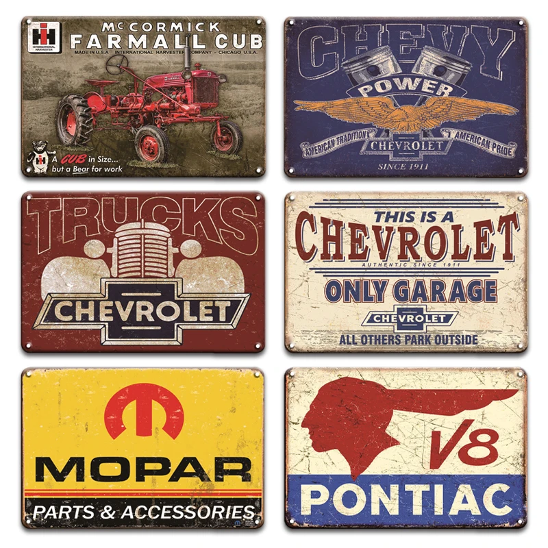 Металлическая Оловянная табличка Ford Chevrolet винтажный гараж фермерский дом