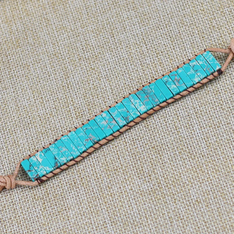 Натуральный камень темные зеркальные бусины кожаный браслет Парные браслеты