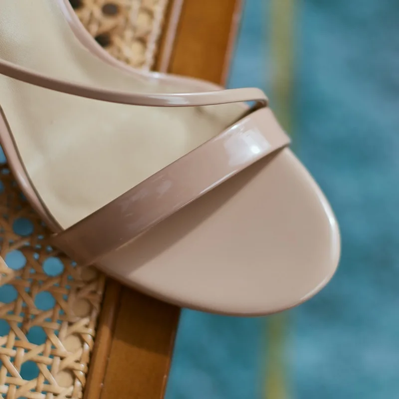 

ZVQ Fashion High Heel Sandals Women New Style Genuine Leather Fashion Open Toe Shoes Summer High Heels Open Toe Party Shoes Lady