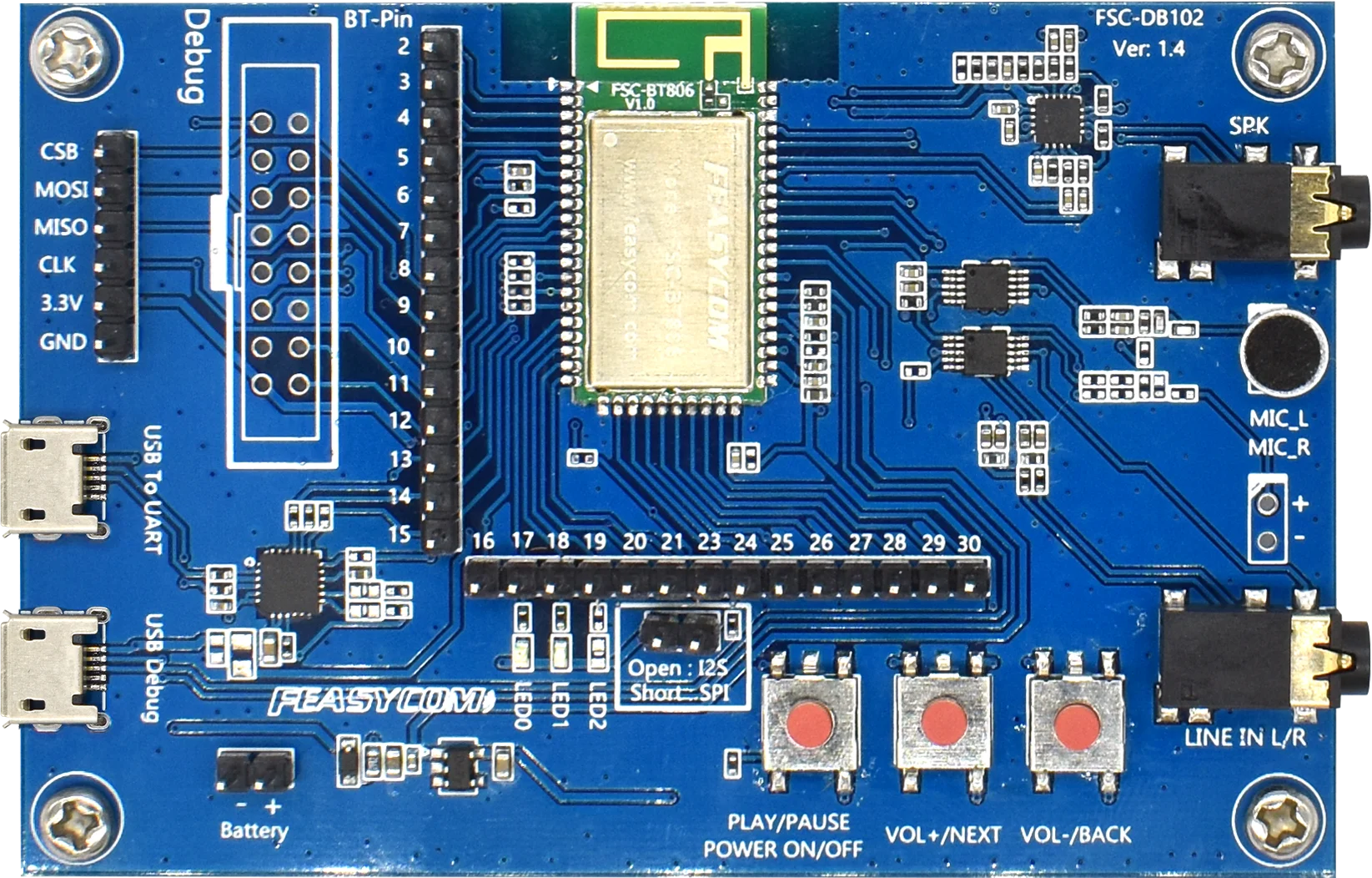 FEASYCOM CSR8675 Bluetooth 5,0 данных аудио передачи гарнитуры модуль макетной платы