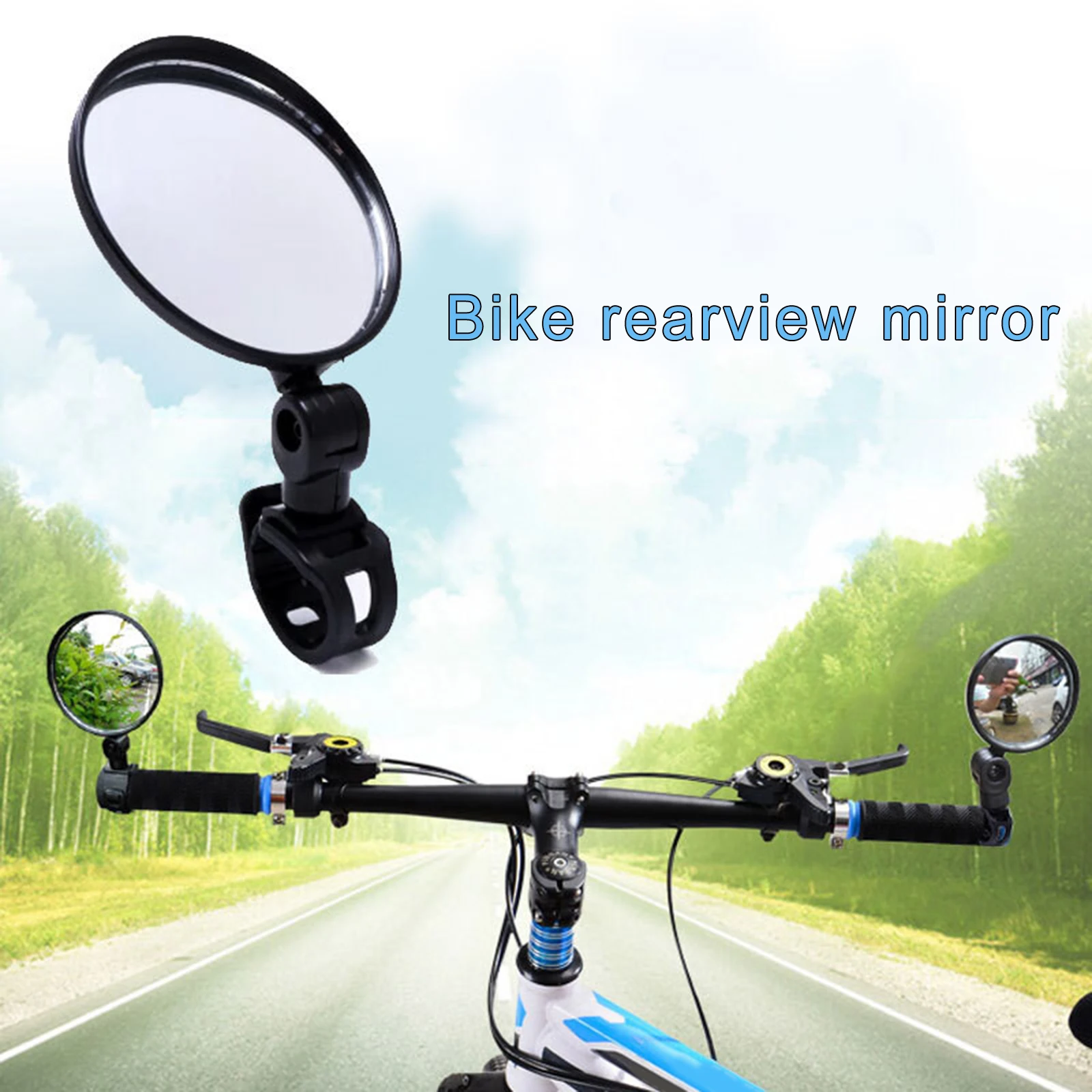 

Glass Lens Handlebar Bike Mirror, Safe Rearview Mirror, Bicycle Mirror, Cycle Mirror, Fit for 15-35mm Handlebars
