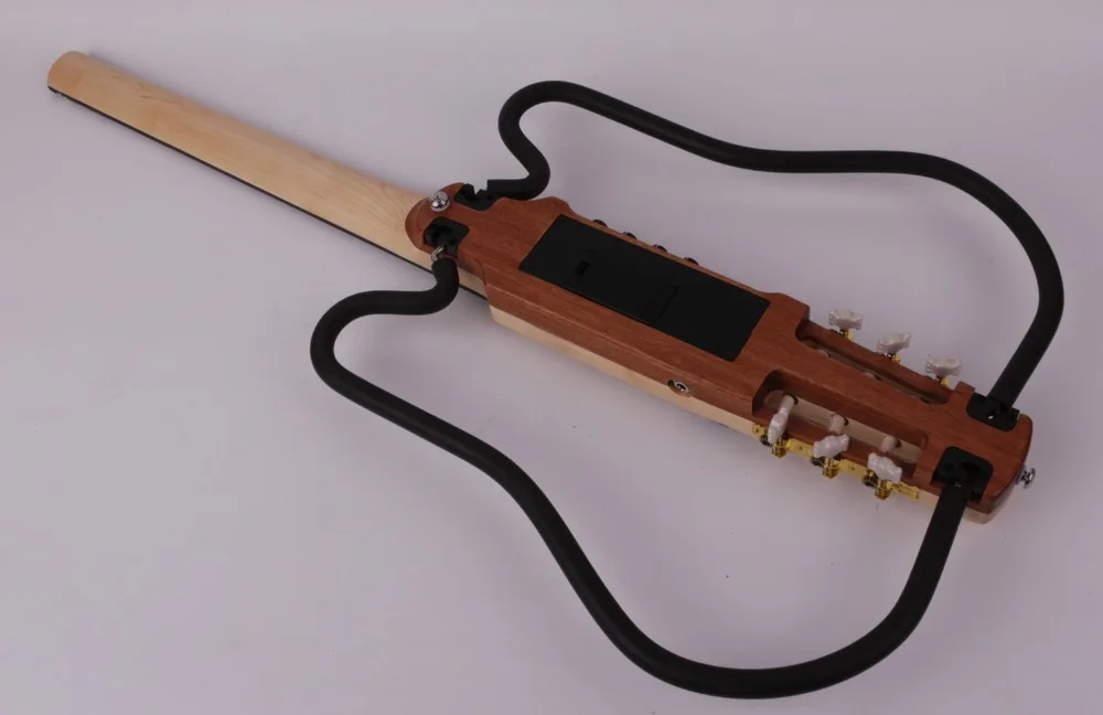 nylon string headless klassische klassische stille elektrische gitarre gebaut in wirkung reise tragbare falten faltbare kostenloser versand free globa