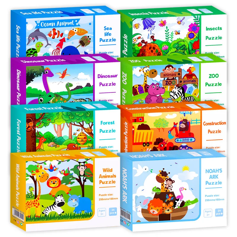 8 Style Animals Paper Jigsaw Puzzles Educational Puzzle For Children Kids Toys Brain Training Games Toys For Children Baby Gift