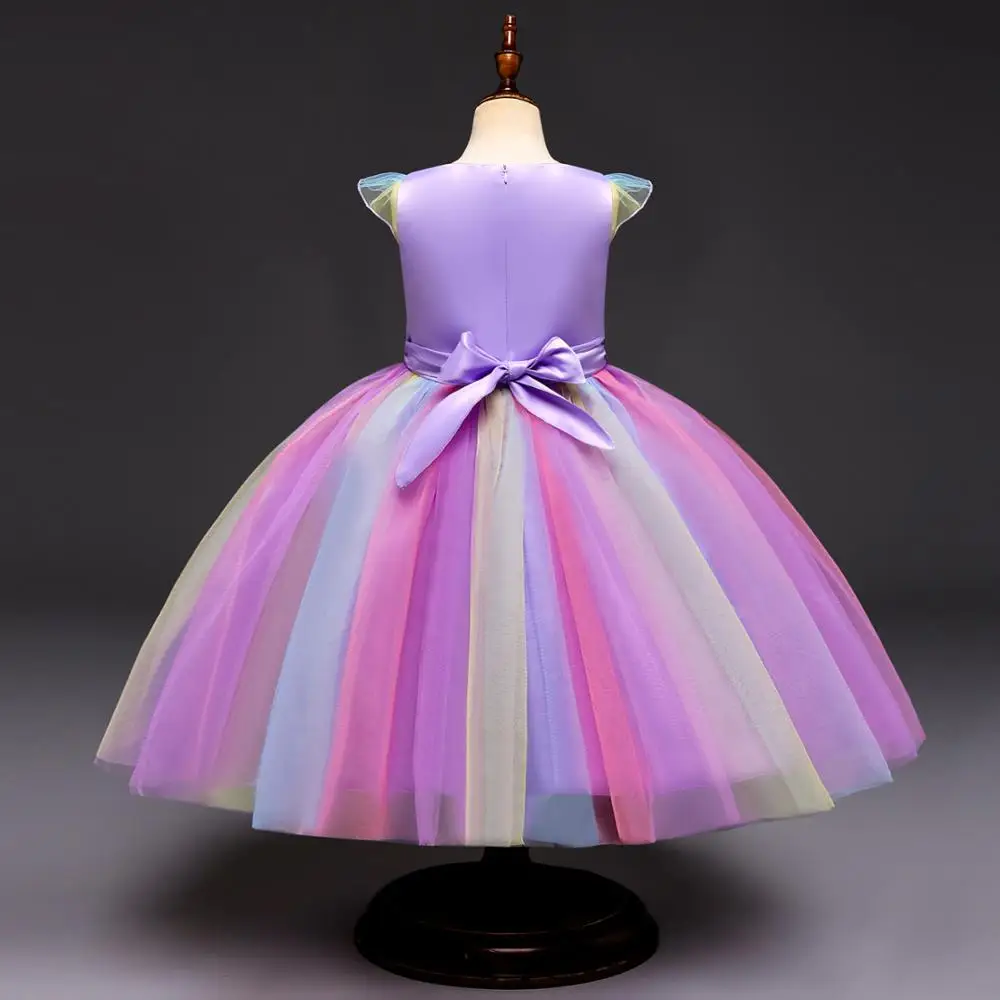 Красивый костюм единорога для маленьких девочек Карнавальный детей платье-пачка