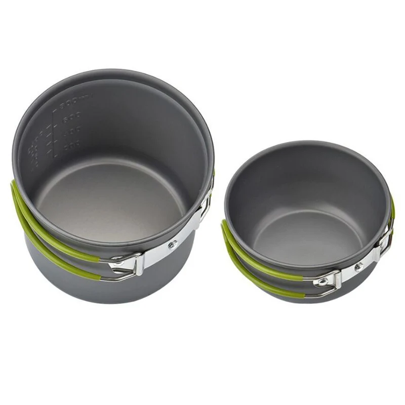 

Outdoor Camping Cookware Set Portale Tableware Cooking Travel Cutlery Utensils Pot Pan Hiking Picnic Tools Handle