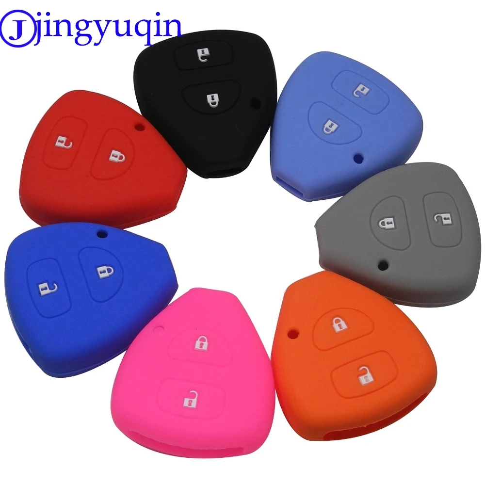 Jingyuqin новинка 10 шт. защитный чехол для двух кнопок TOYOTA Corolla Hilux Vitz Rav4 Aqua Camry |