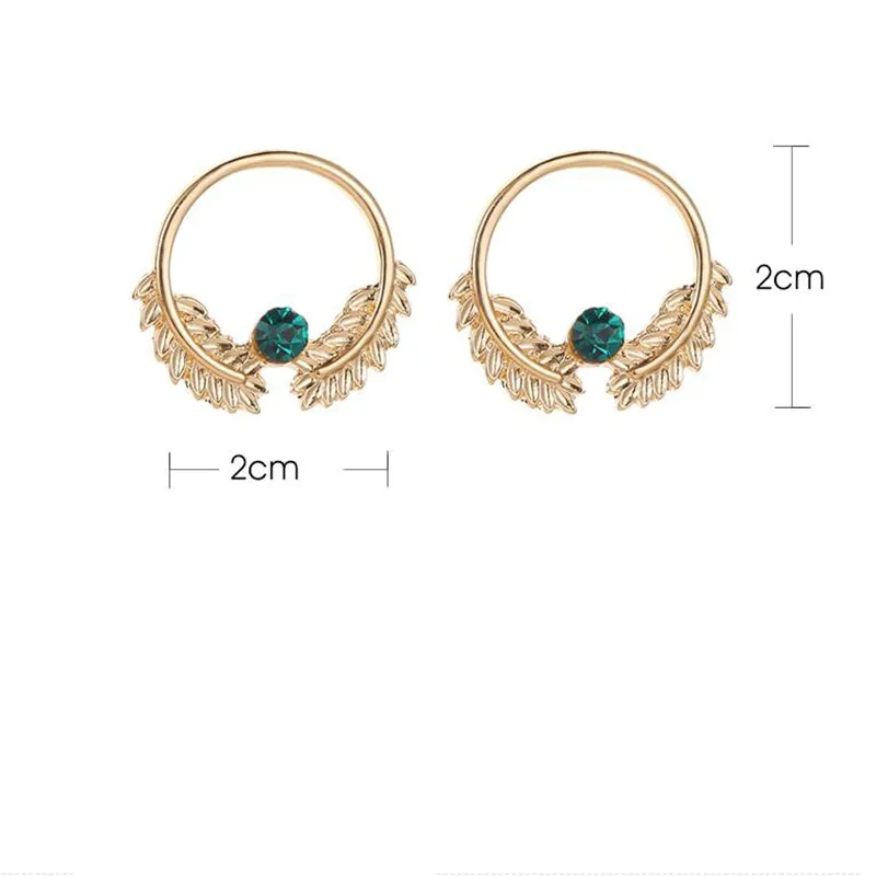 

Vintage Gold Color Round Branch Leaves Alloy Stud Earrings For Women Gifts Fashion Jewelry Wholesale