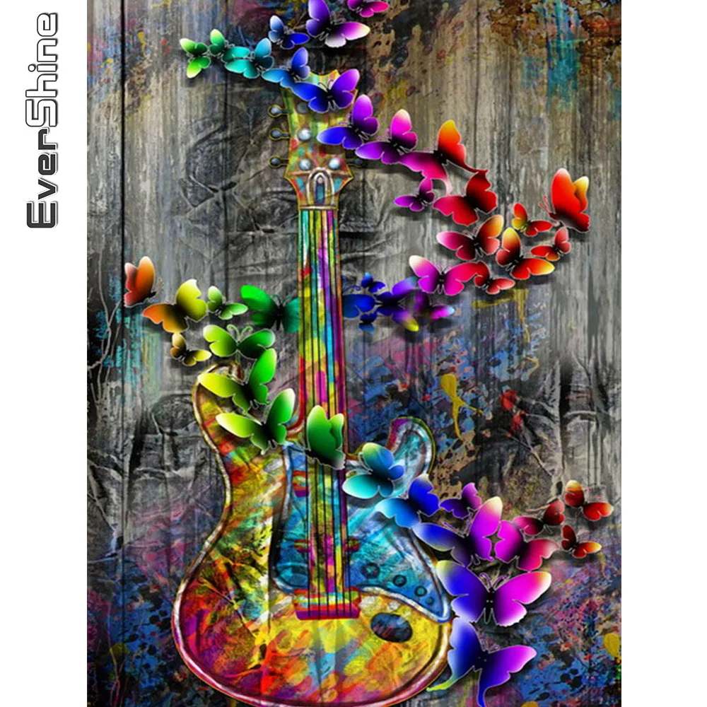 

Evershine алмазная живопись «сделай сам», вышивка крестиком на гитаре, алмазная вышивка бабочкой, картина стразы, мозаика, пейзаж, настенное искусство