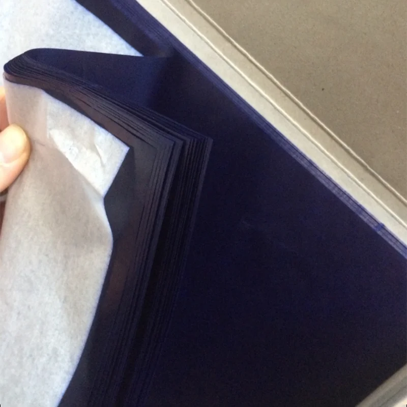 

50pcs Carbon Paper Blue Double Sided Carbon Paper 48K Thin Type Stationery Paper Finance Carbon Paper Office School Stationery