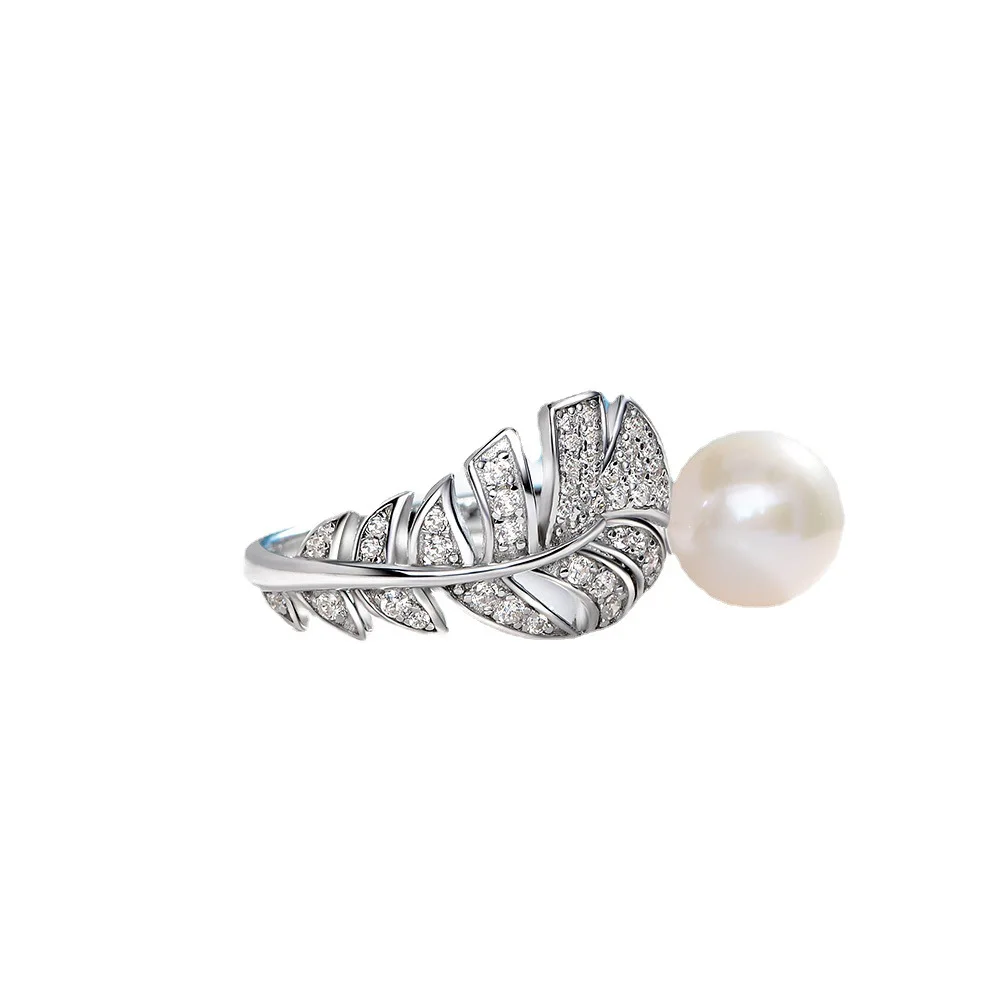 

JoyceJelly trendy silver 925 pearl ring for women high quality unique weather design wedding jewelry ring party gifts wholesale