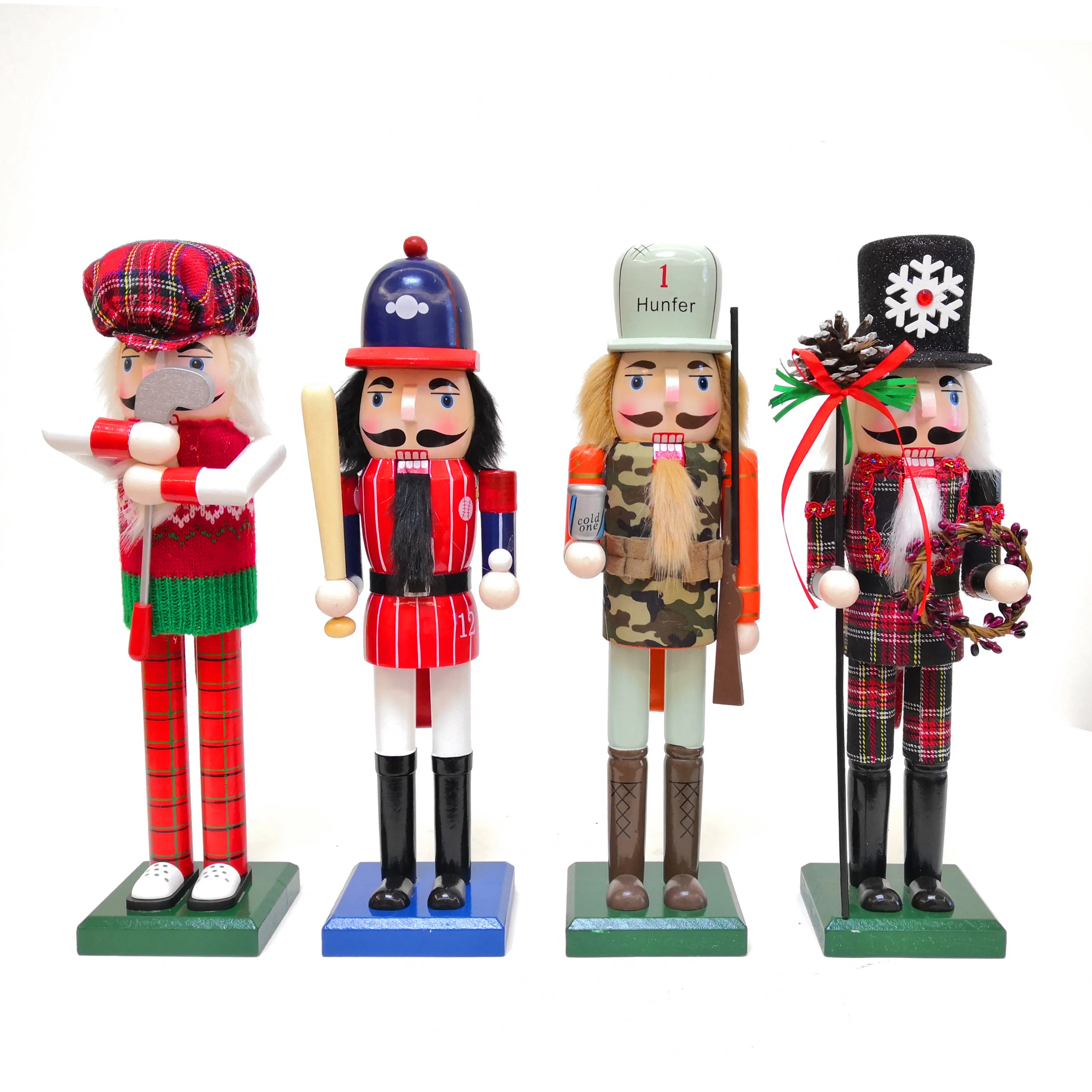 

36CM Wood Nutcracker Puppet Soldier Shape Classic Hand Painting Puppet Home Office Mall Window Decor Christmas Gift Children Toy