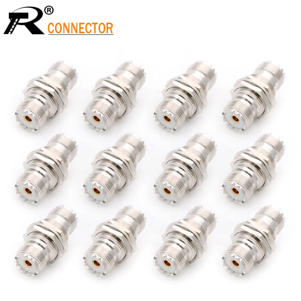 

UHF Female to UHF Female Adapter SO239 Nut Bulkhead Panel Mount CB Radio Adapter 12/50/100pcs PL-259 Bulkhead Connector