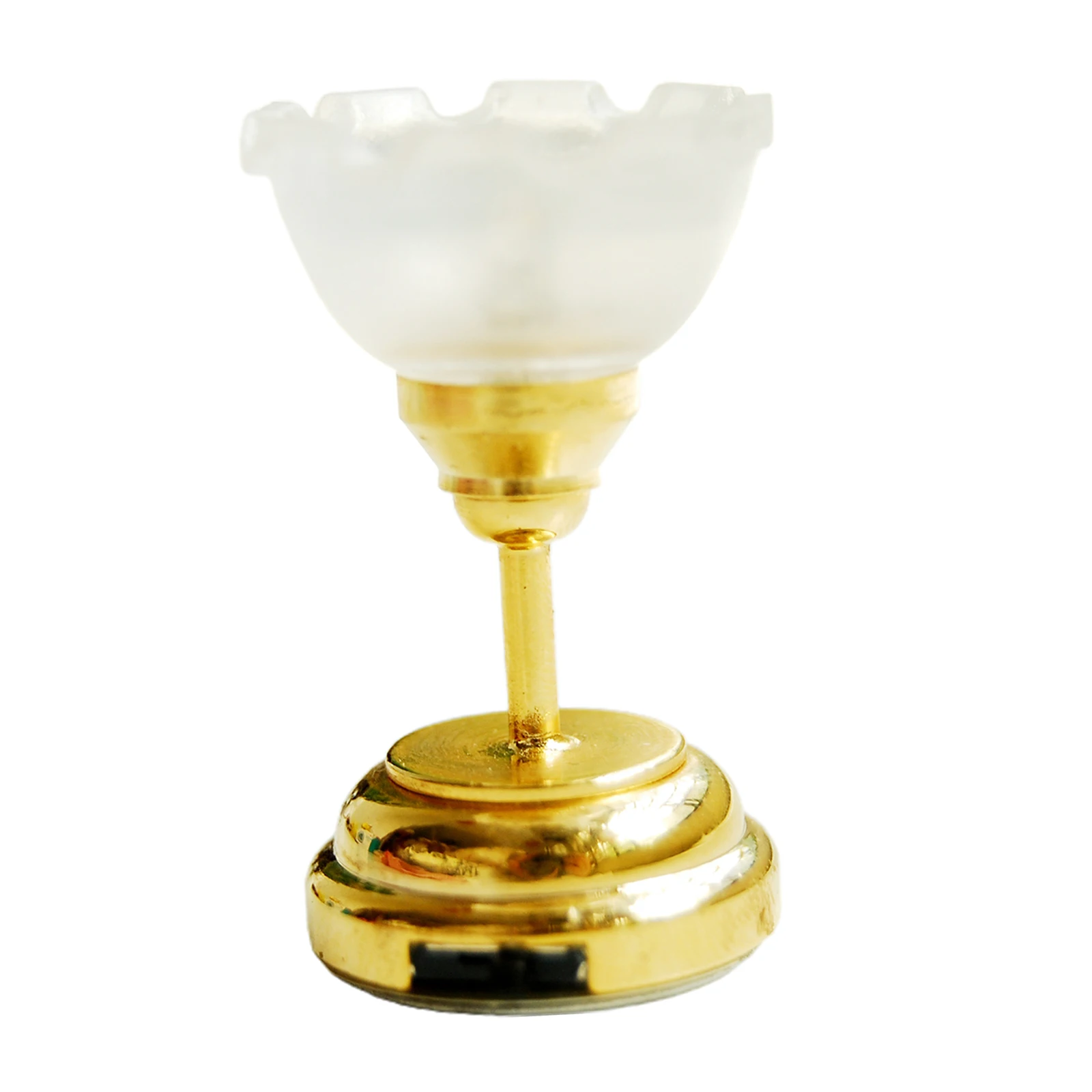 

1:12 Dolls House Antique Nordic Style White Shade Warm Lighting LED Ceiling Lamp Battery Operate Dollhouse Furniture Decor