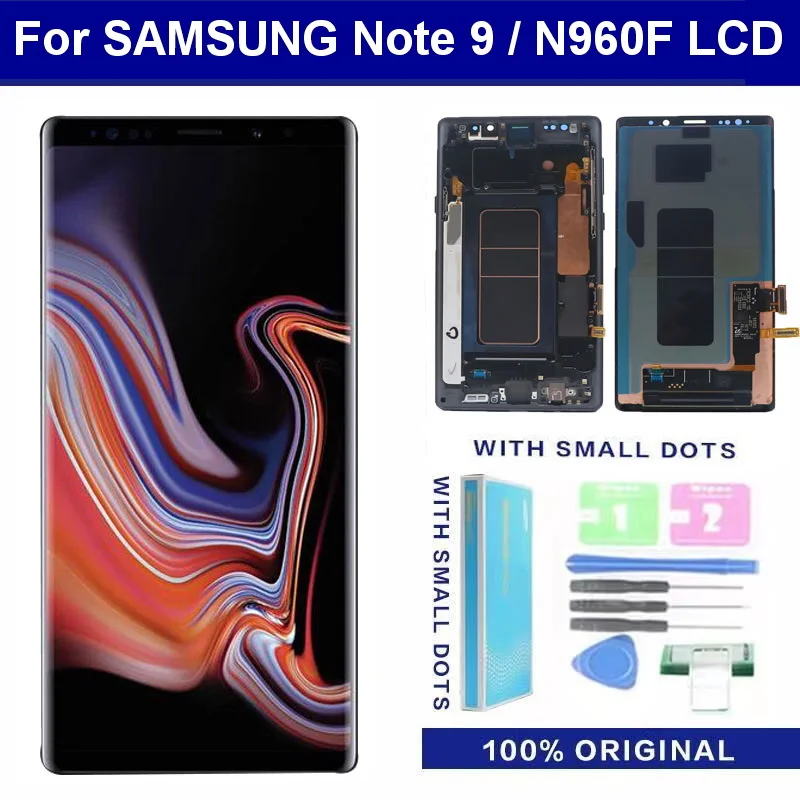 

ORIGINAL AMOLED 6.4'' LCD With frame for SAMSUNG GALAXY Note 9 Lcd Note9 N960 SM-N960F Display Touch Screen Digitizer With dots