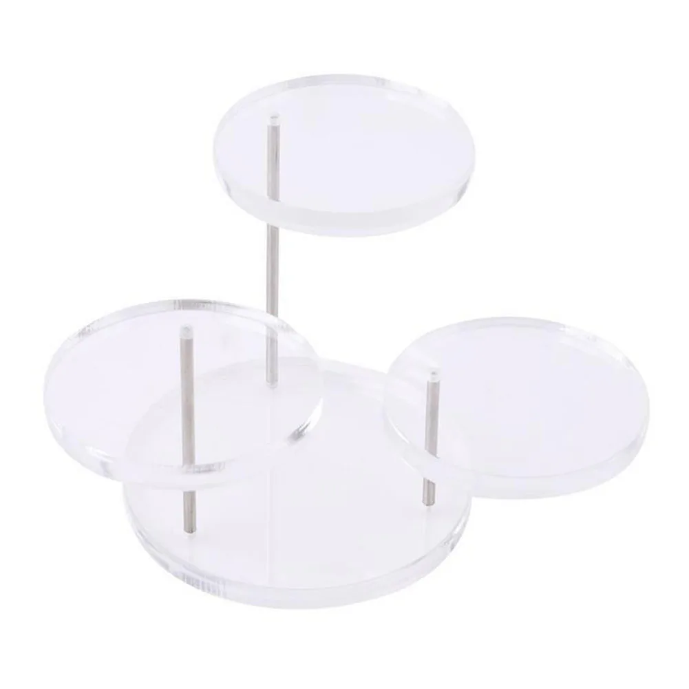 3 Layers Necklace Acrylic Holder Jewelry Display Earring Ring Practical Round Plate Home Easy Clean Bracelet Stand Pendant Shelf | Украшения