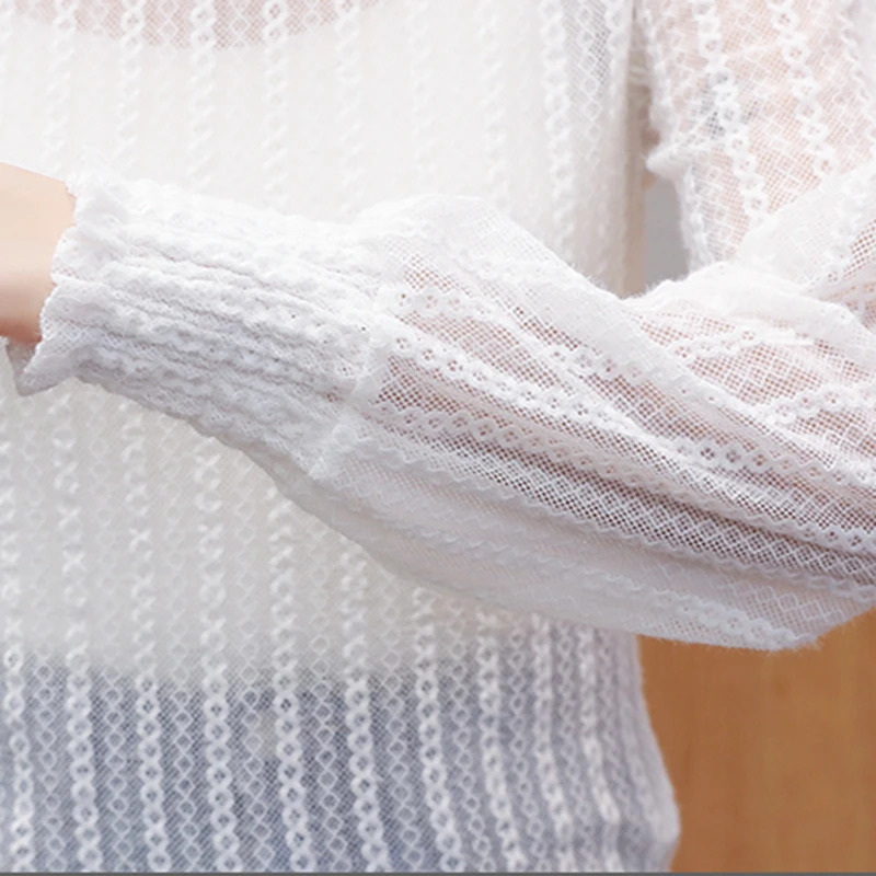 

Fashion Lace Bottoming Shirt Female 2021 Spring New Long-Sleeved Hedging Korean Style Loose Wild Casual Top