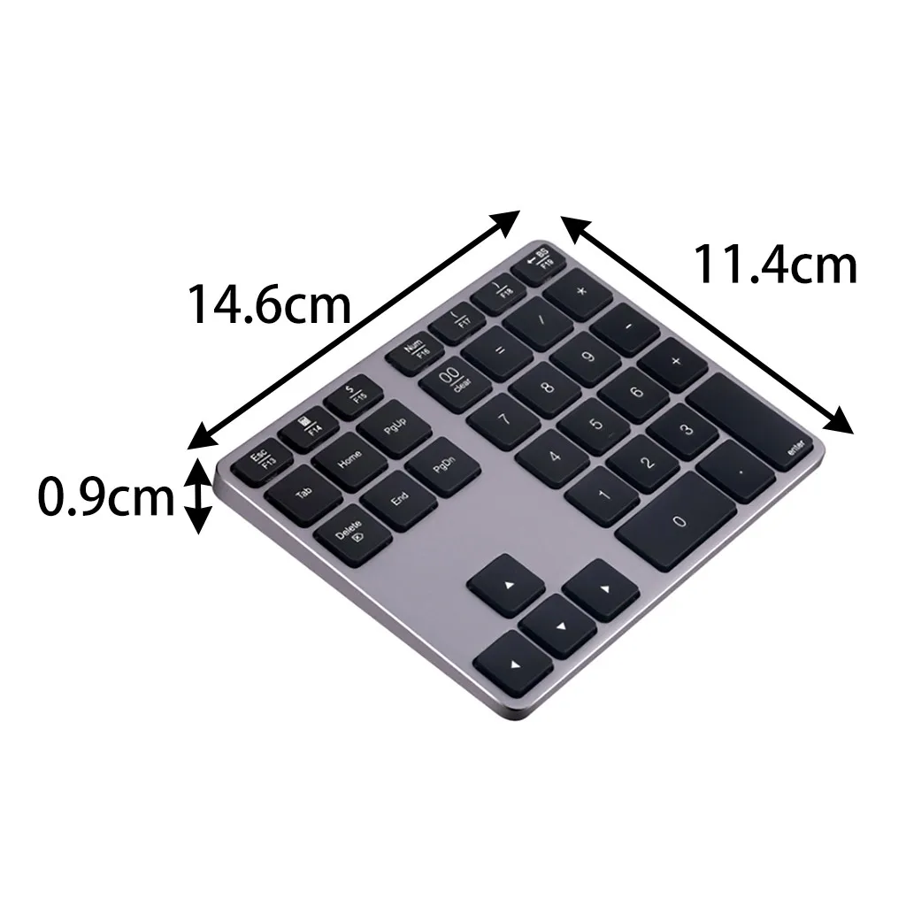 

Bluetooth Wireless 34 Keys Numeric Keypad with USB HUB Digital Input Function for Windows Macbook OS Android laptop PC Portable